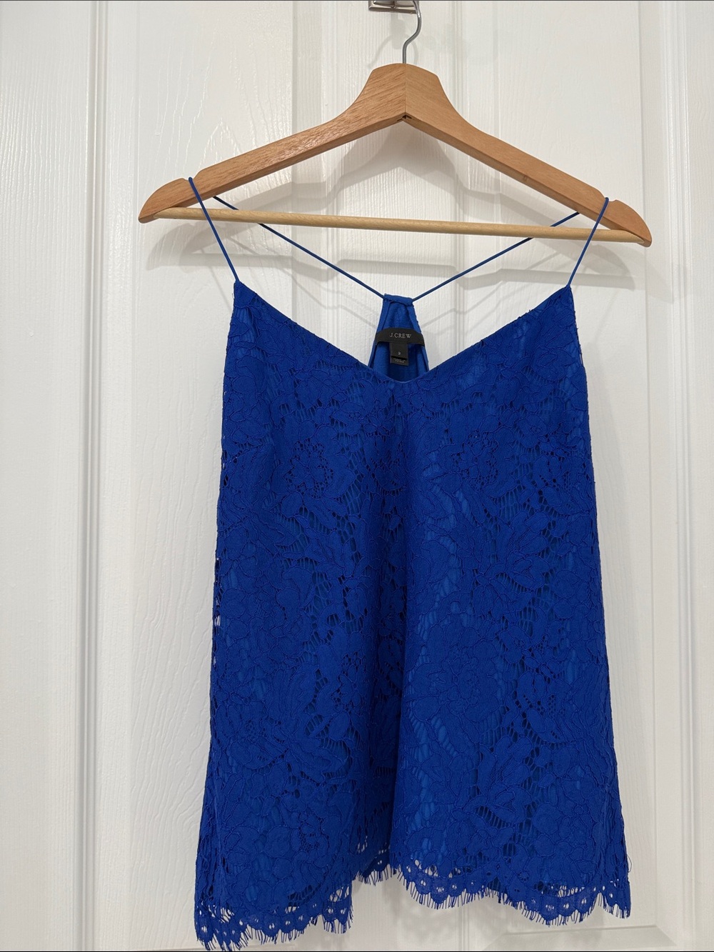 J. Crew Cobalt Lace Spaghetti Strap Cami